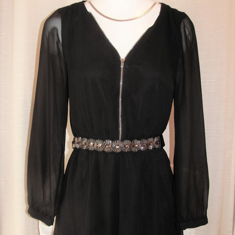 Zipper front Black Romper